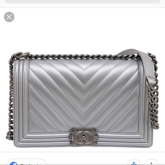 CHANEL Handbags - Chanel boy silver new medium handbag